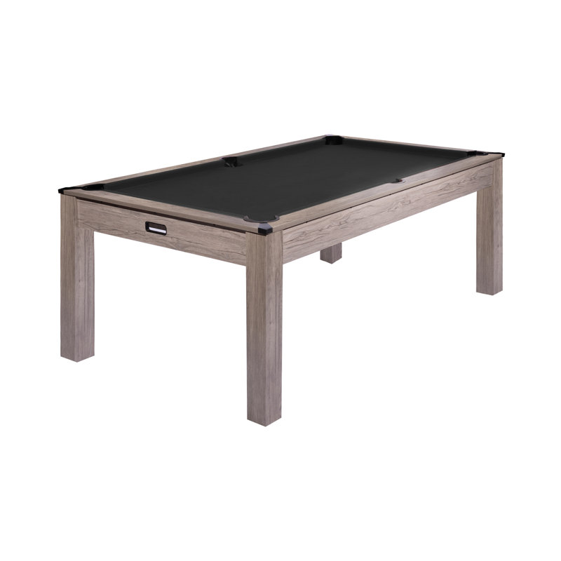 Table de billard de 2,13 m (7 pieds) pour les amateurs de sport – Table de billard de 213 cm (84 pouces), tapis noir, finition bois gris rustique – Design classique et robuste pour la maison, la salle de jeux, le bureau ou le garage – Noir, table seule