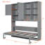 Lit escamotable simple avec bibliothèque de rangement et tablettes, lumière DEL et stations de charge-499928855