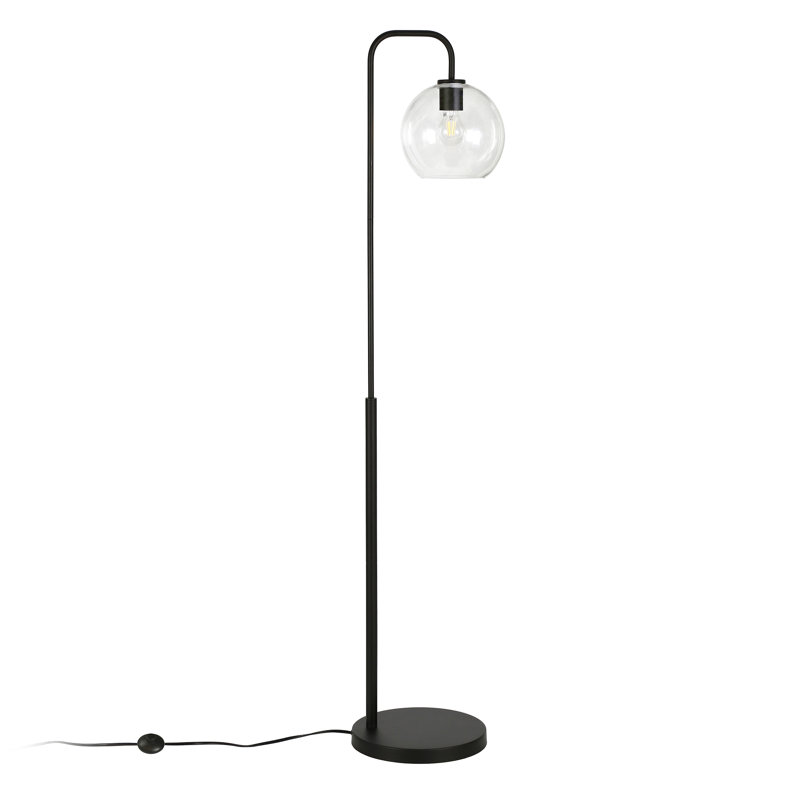 Chaynce 62.5'' Arched Floor Lamp, Blackened Bronze, Clear