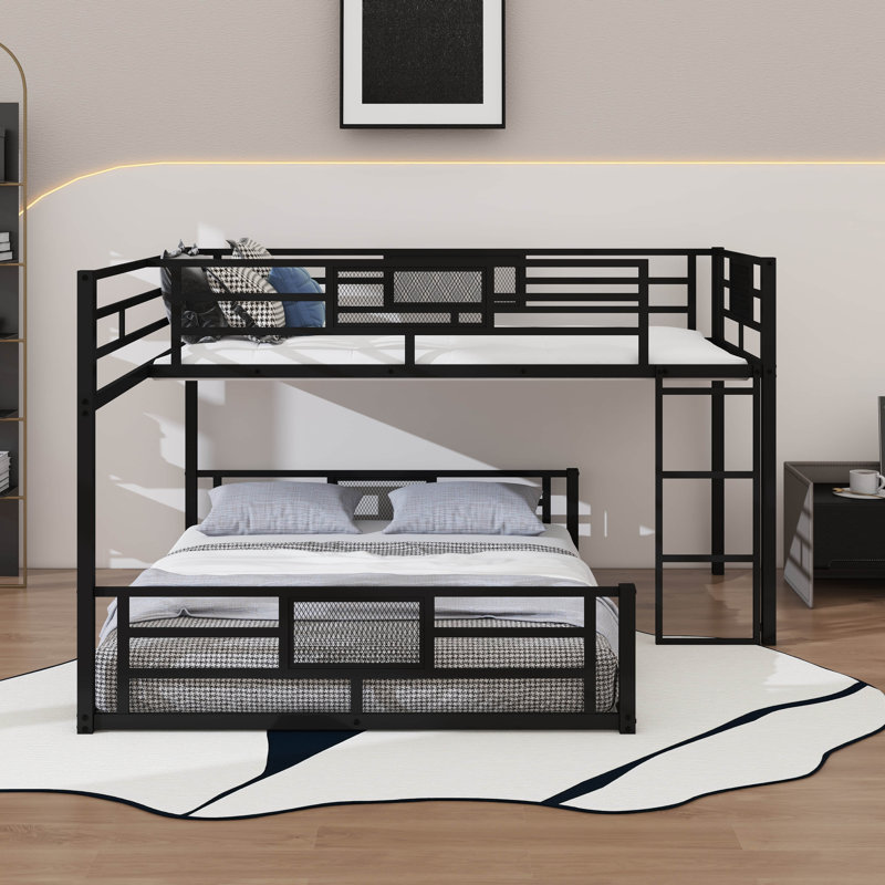Lit superposé en L en forme de L, lit superposé en métal peu encombrant pour la chambre à coucher
