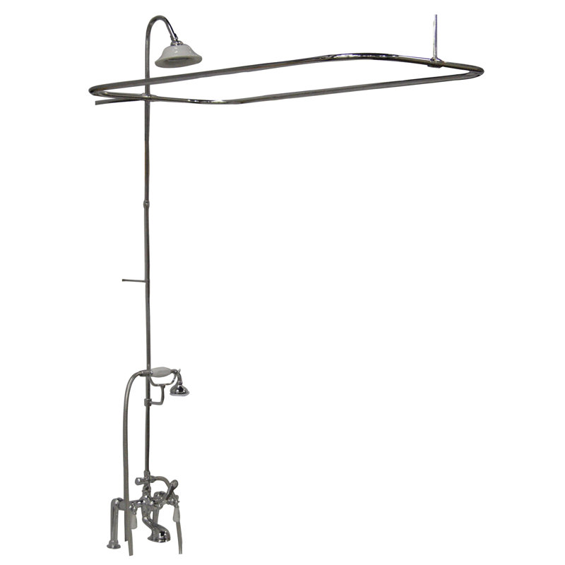60'' x 30'' Soaking Acrylic Bathtub with Faucet, Polished Chrome, Bisque