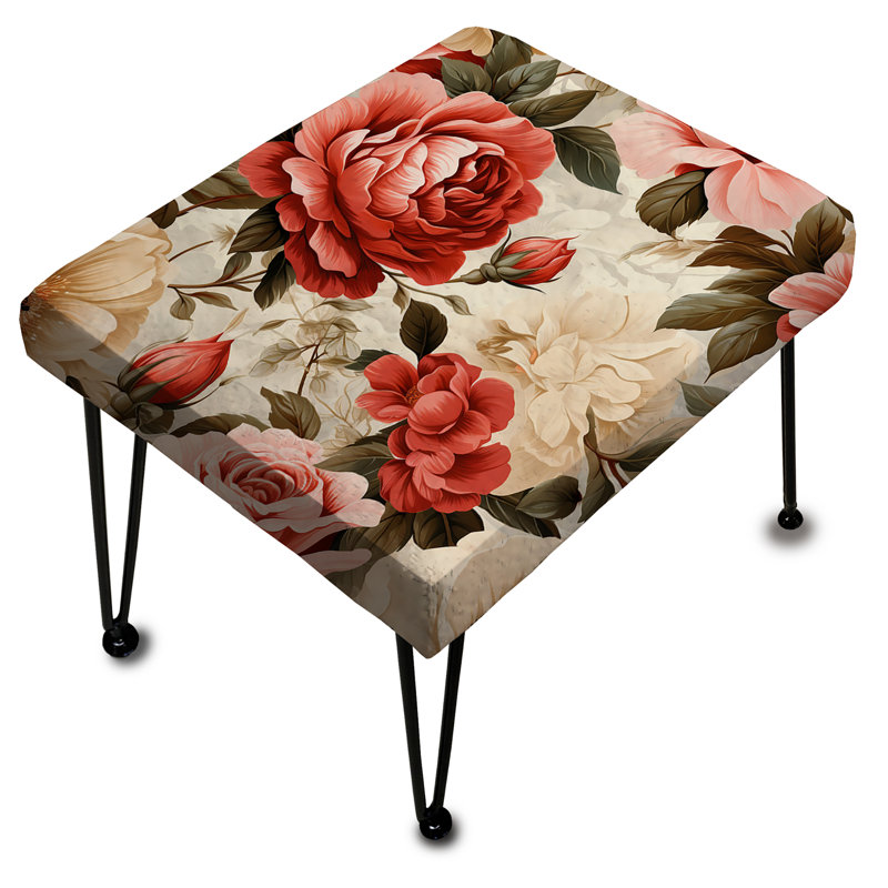 Vintage Rose Floral Pattern - Floral Rectangle Ottoman