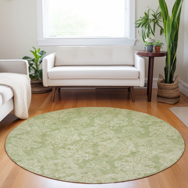 Tapis intérieur / extérieur vert Krymera, 2'3" x 7'6"