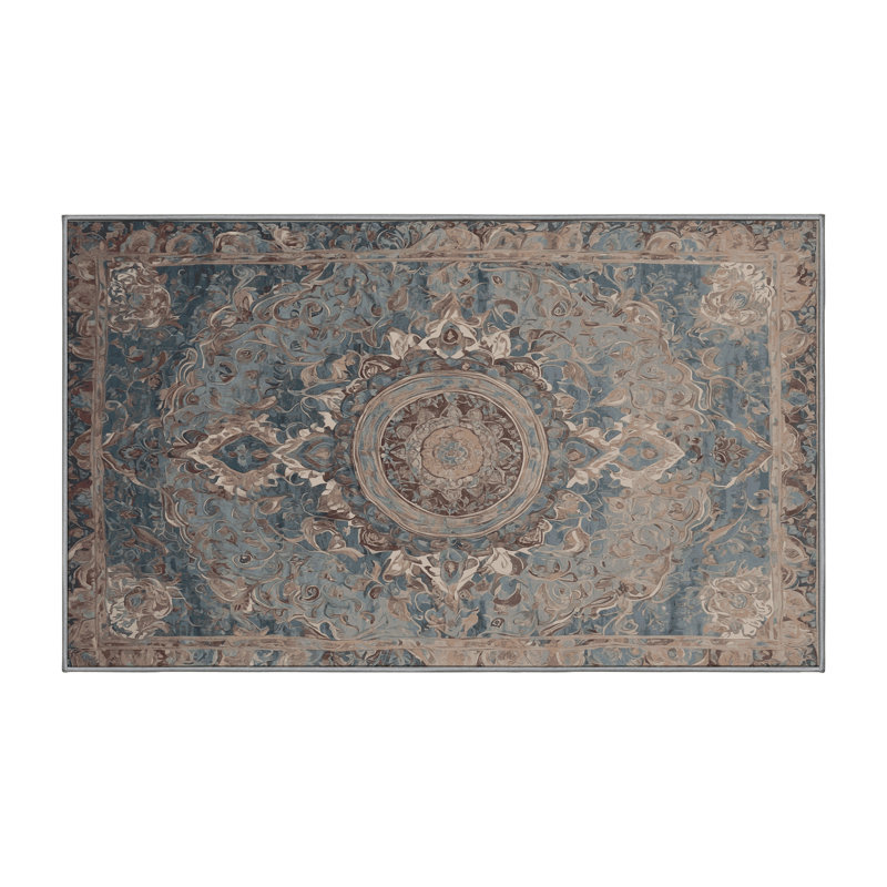 Machine Washable Gray Area Rug, Runner 2' x 5'
