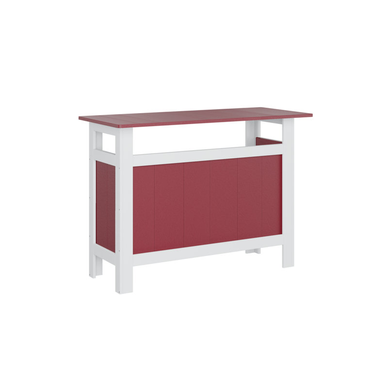 Berlin Gardens Regular Top With White Base Outdoor Bar, Scarlet Red