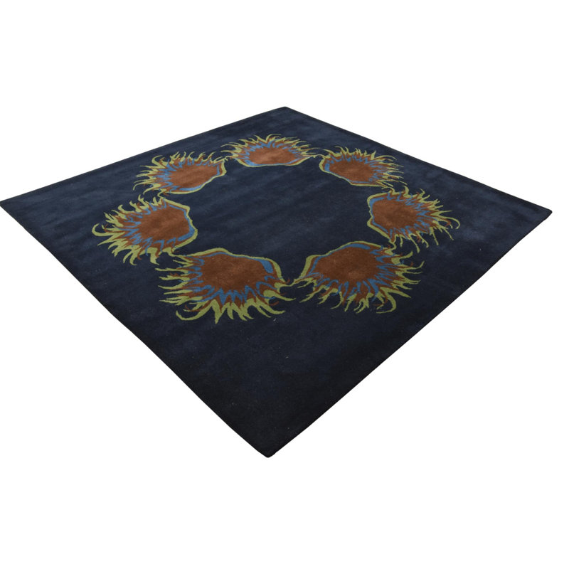 Tapis carré bleu marine Myrick