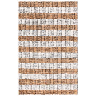 Natural Fiber Hand Woven Jacquard Performance Striped Indoor Rug