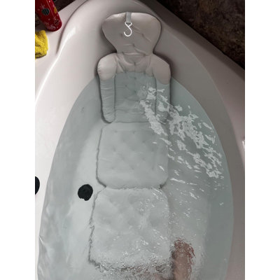 Oreiller de bain complet pour baignoire, coussin de baignoire épais, coussin de baignoire luxueux (blanc)