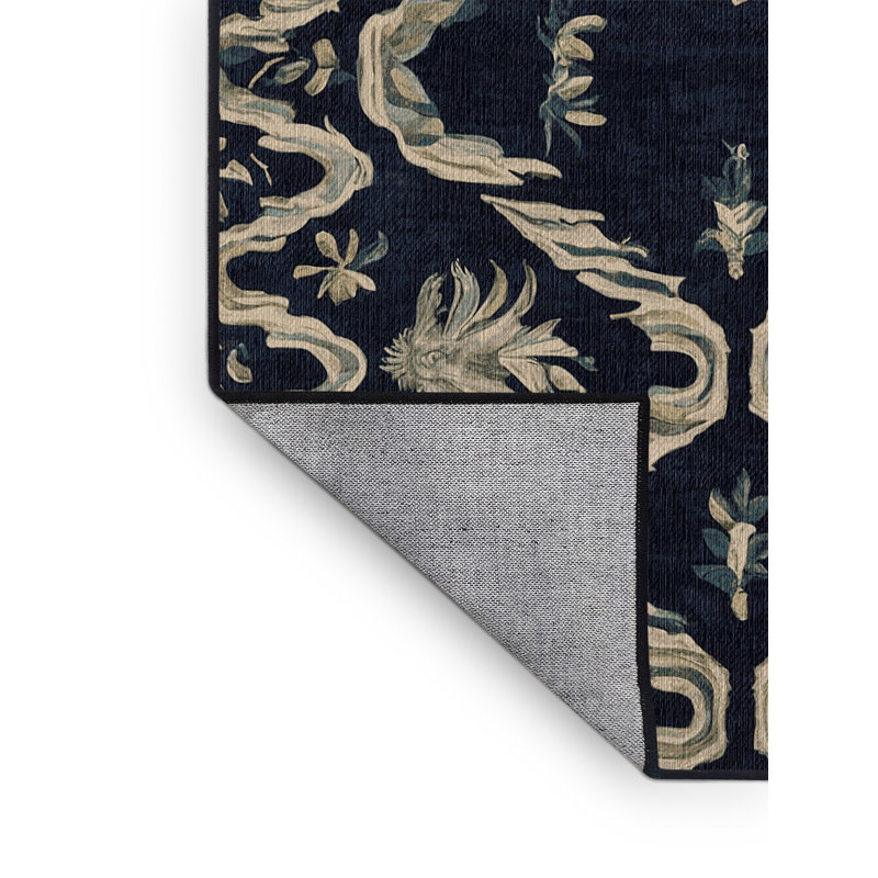 Machine Washable Gray Area Rug, Rectangle 6' x 9'