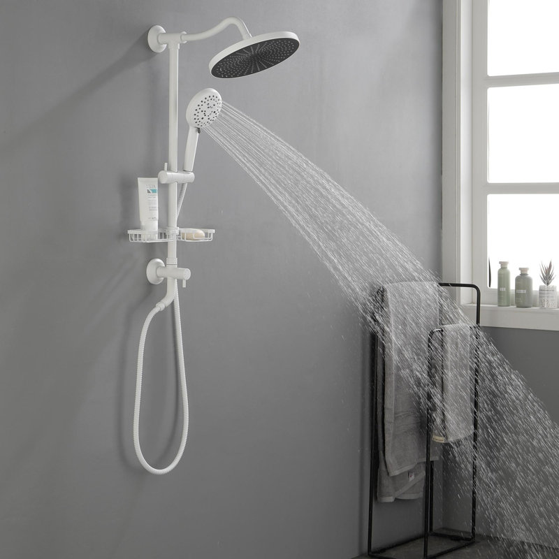 ShowerSpas Shower System with Rain Shower and Handheld Shower, White