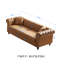 Canapé de style Mid-Century 85 pouces à 3 places capitonné à boutons Chesterfield avec garniture cloutée et sièges profonds et confortables pour le salon ou le bureau-16561362