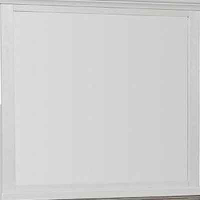 Hamps Dresser Mirror, White Solid Wood, Subtle Frame Details, 38X42