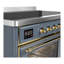 Cuisinière à induction de 48 pouces avec 6 éléments à induction en bleu gris (garniture laiton) Majestic III Series-124828922-124828916
