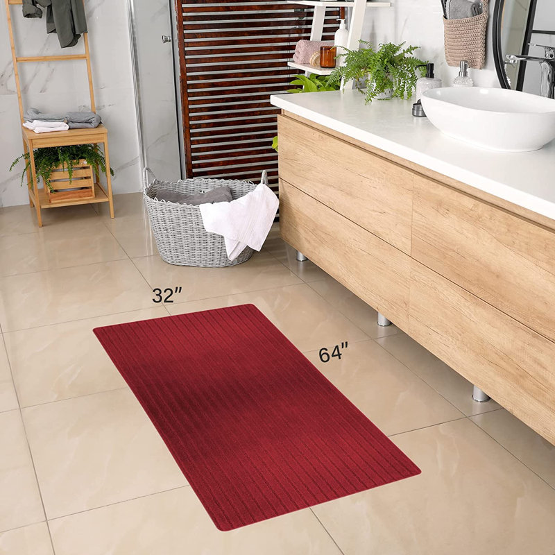 Non-Slip Bath Mat, Beige, 32" x 64"