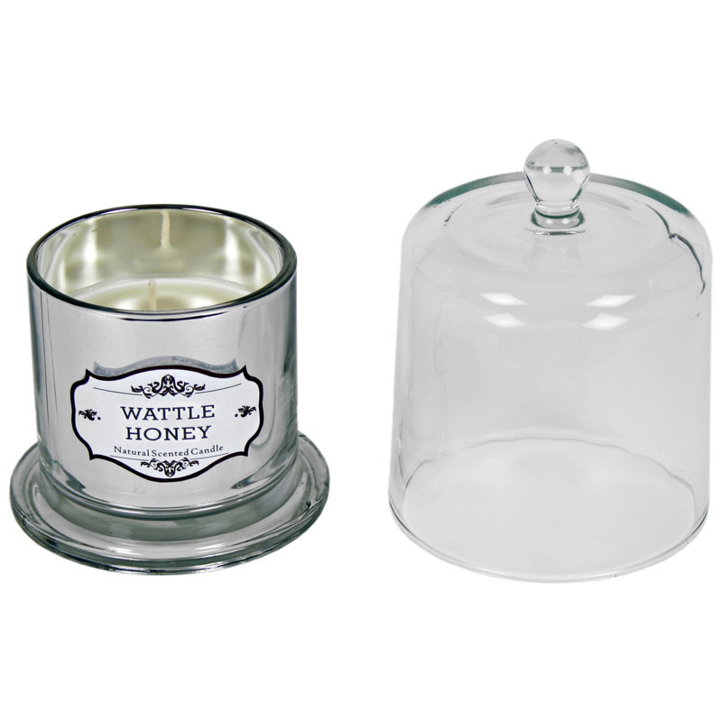 Wattle Honey Scented Jar Candle with Glass Holder, 14.5cm H x 10.5cm W x 10.5cm D