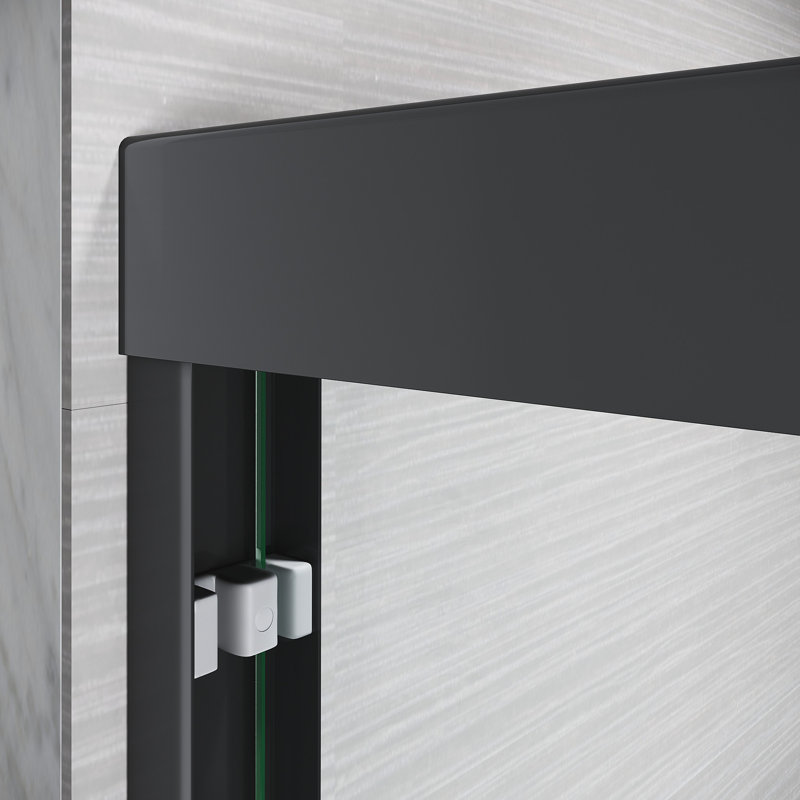Sliding Shower Glass Door 56 - 60 In. W X 72 H, Semi With 304 Stainless Steel Handles, Clear Tempered Glass, Black Matte Finish 56-60in. 72in. Black, Superior Quality