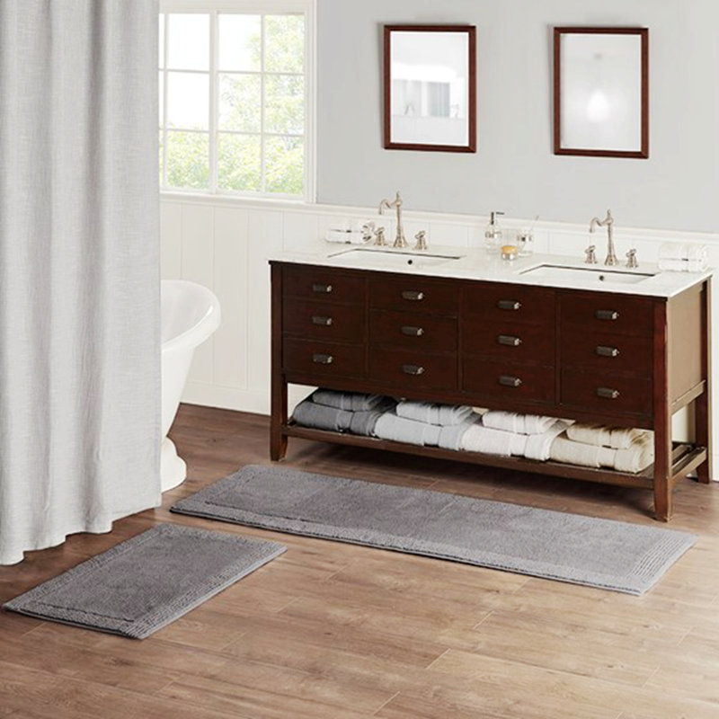 Tapis rectangulaire réversible pour salle de bain