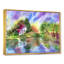 «Vibrant and Poetic Landscape, a House River, Trees», peinture sur toile-67227799-67227806