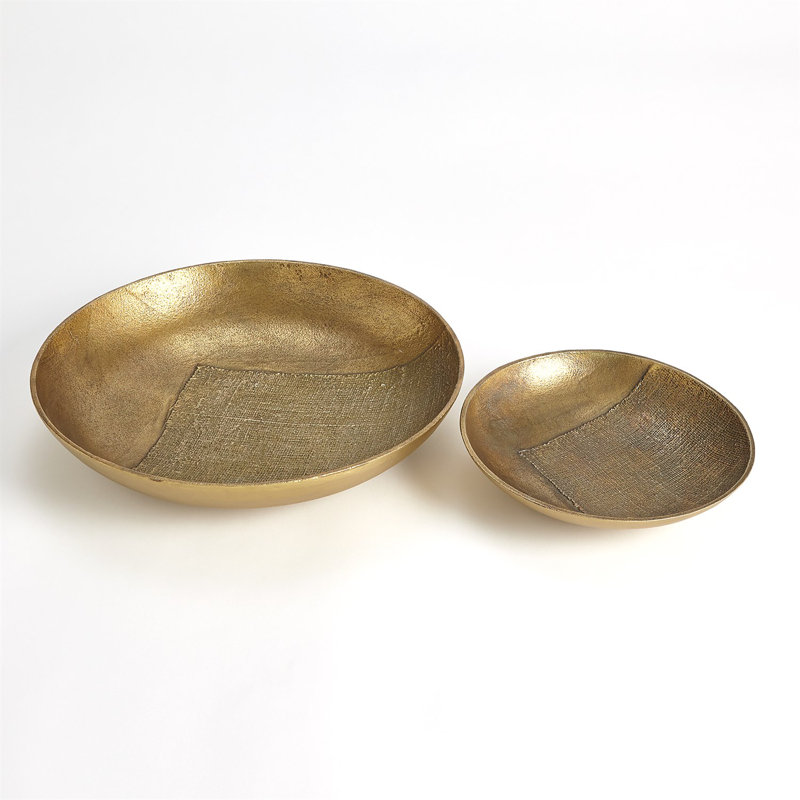 Linen Round Tray-Brass-Sm