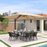 Grand parasol d'extérieur en porte-à-faux rectangulaire en aluminium 9 pi x 12 pi, beige