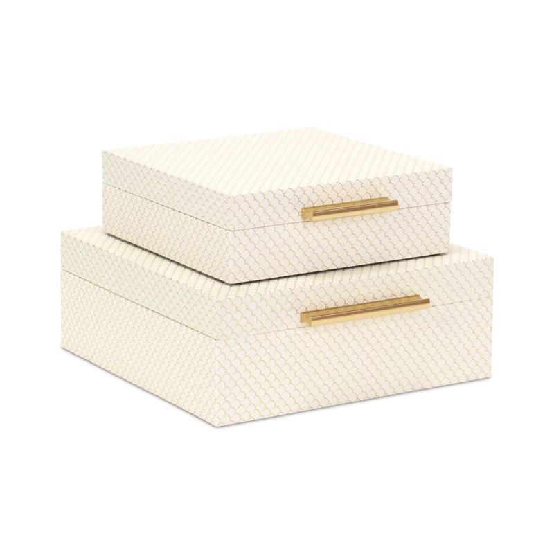 Ensemble de boîtes carrées Mariline, Blanc