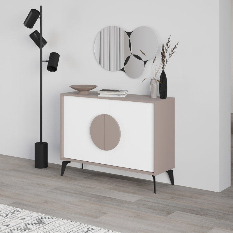 Crystie 82cm Sideboard, Light Mocha/White