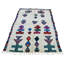 Tapis blanc cassé / vert / bleu One-of-a-Kind 4 pi 7 po x 7 pi 5 po années 1980