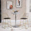 Swivel Upholstered Counter Stool with Metal Frame-1291070857