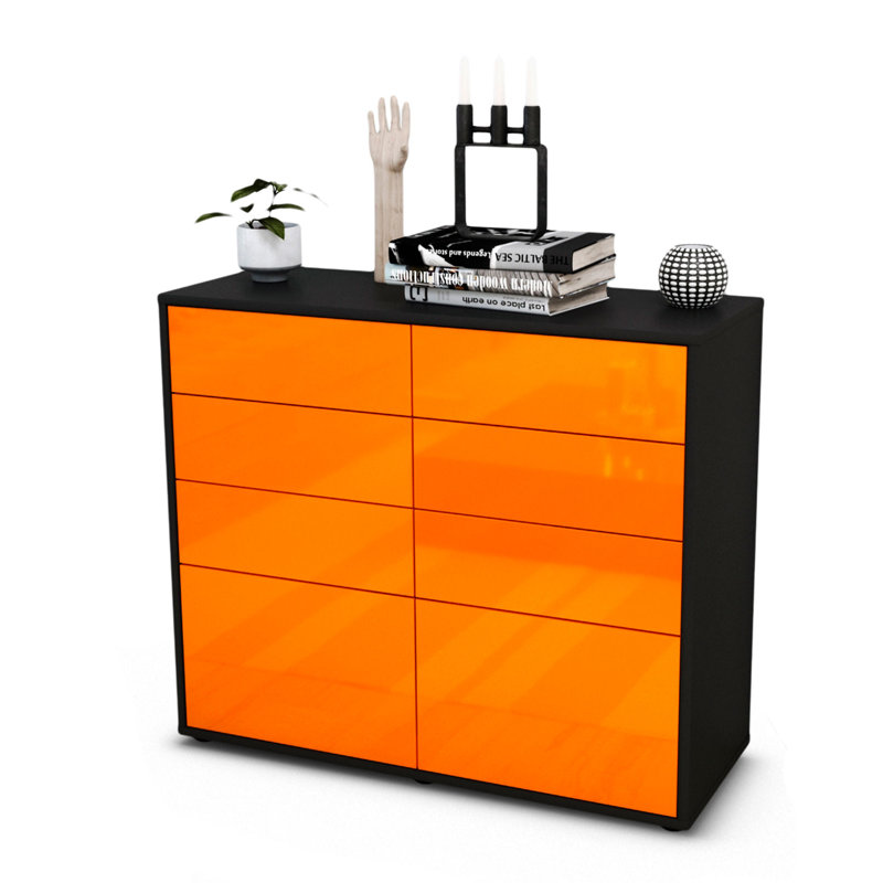 Ravenwood 92cm Sideboard, Anthracite/High-gloss orange
