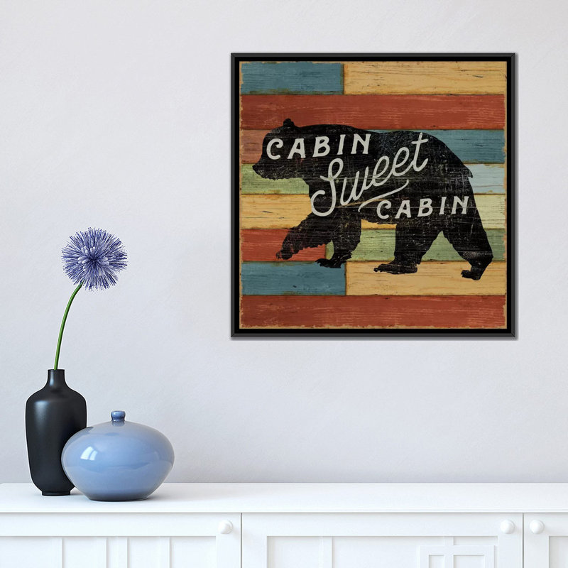 Lake Lodge IV, impression sur toile tendue, H 18 po x l 18 po x P 1,5 po, Toile avec cadre noir, Pas de tapis