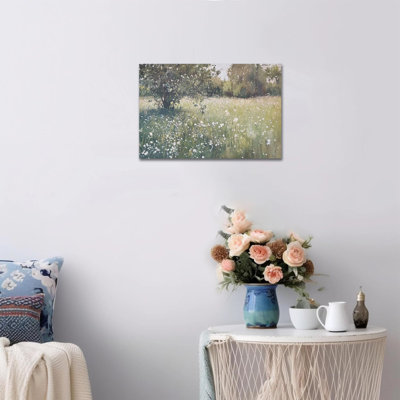 Wildflower Canvas Wall Art Botanical Landscape Floral Canvas Prints Field Flower Painting Wall Decor Modern Vintage Farmhouse Home Living Room Bedroom