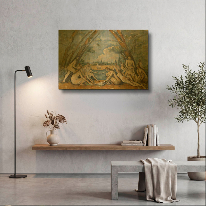 « Les Grandes Baigneuses » de Paul Cézanne, tableau mural en métal doré, 91,4 cm x 61 cm, 36 po x 24 po
