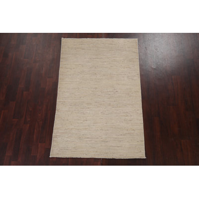 One-of-a-Kind 4'1" x 6'5" New Age Rectangle Wool Area Rug in Beige