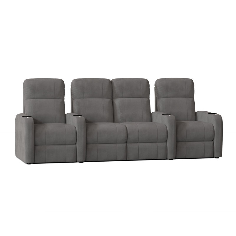 Rangée de sièges de cinéma maison (rangée de 4), Ombre Smartsuede, Électrique
