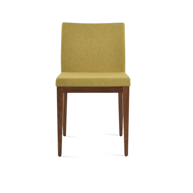 Aria Wood Dining Chair, American Walnut, Amber Wool