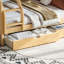 Lit superposé simple au-dessus de grand lit simple avec tiroirs de rangement, lit superposé en bois massif avec lattes de soutien et conception convertible