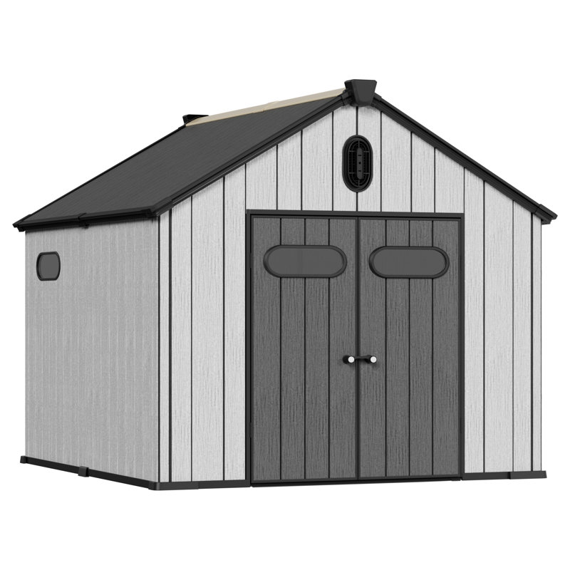 Rangement extérieur en résine de 8 pi x l 10 pi avec plancher