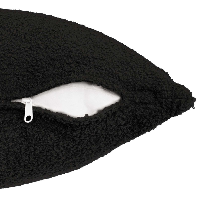 Light Grey Cushion Cover, Square 45cm, Black