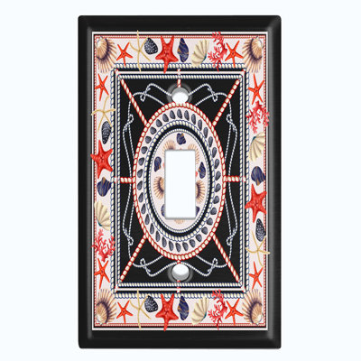 Nautical Sailor Beach Star Fish Clams 1 - Gang Toggle Light Switch Standard Wall Plate