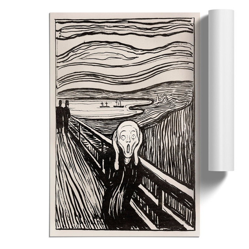 The Scream Sketch by Edvard Munch - Frameless Print, 30cm H x 21cm W x 0.1cm D