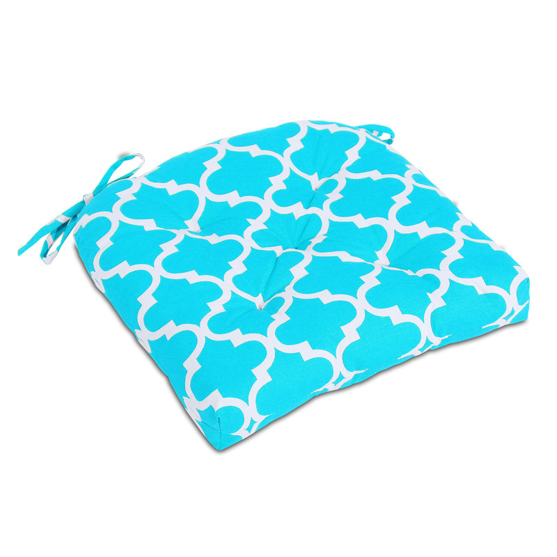 Outdoor 3'' Dining Chair Chair Pad, Turquoise