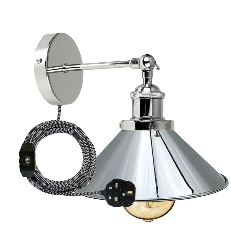 Caribe Plug-in Armed Sconce, Chorme