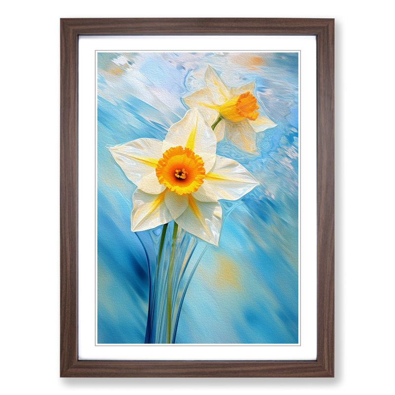 Single Picture Frame Print on Wood, 34cm H x 25cm W, Walnut Framed