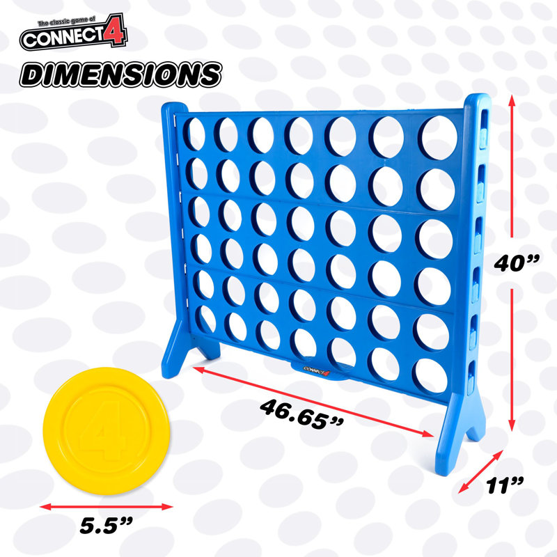 Giant Connect4: Hasbro's Original Connect4 Super-Sized - 46.5 inch All-Weather Official 4-in-a-Row