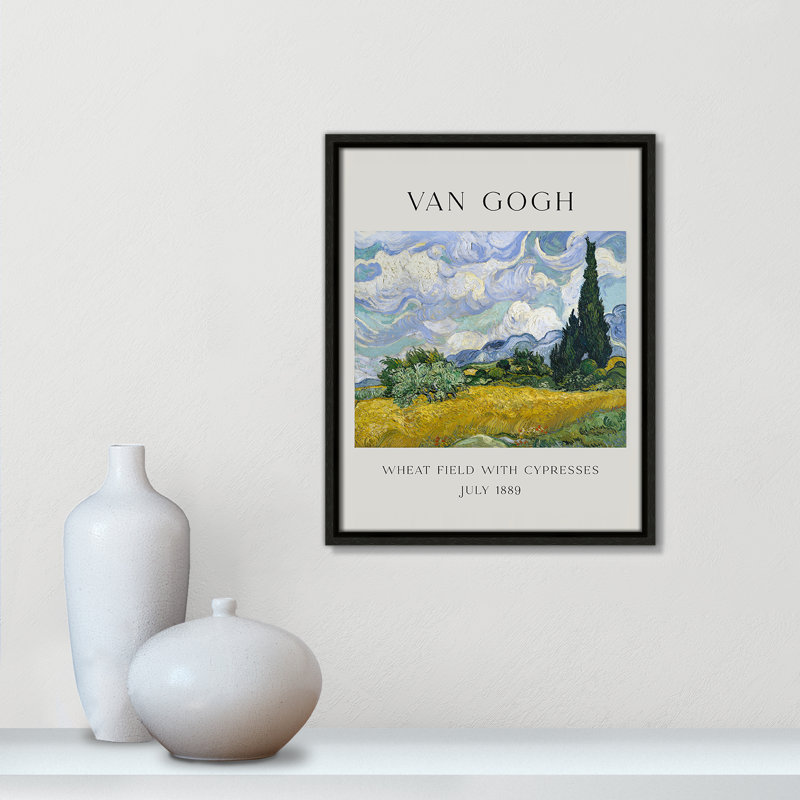 Collection «Old Fields with Cypresses» par Vincent Van Gogh, Cadre flottant espresso, Non, H 15,5 po x l 12,5 po x P 2 po
