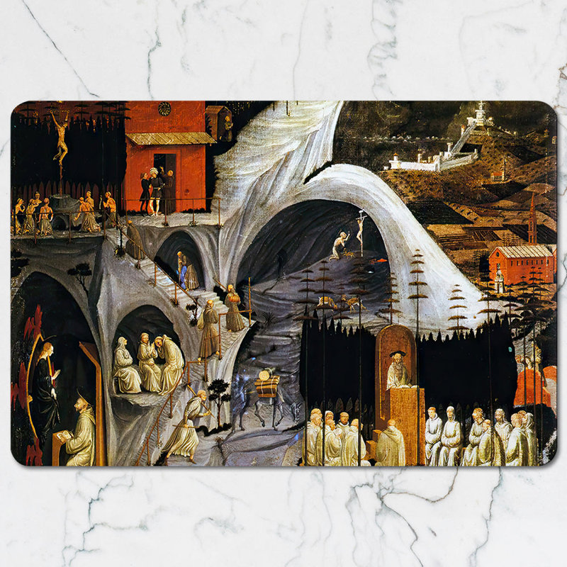 Placemat And Coaster Set With Medieval City Scene Artwork