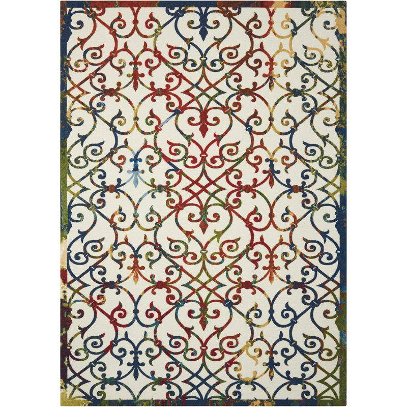 Yosan Damask Indoor / Outdoor Rug, Rectangle 7'9" x 10'10"