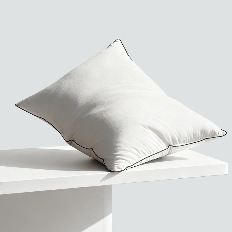 Oreiller luxueux en plumes et duvet avec housse en coton, coussins de lit de soutien moyen pour tous les dormeurs , 1