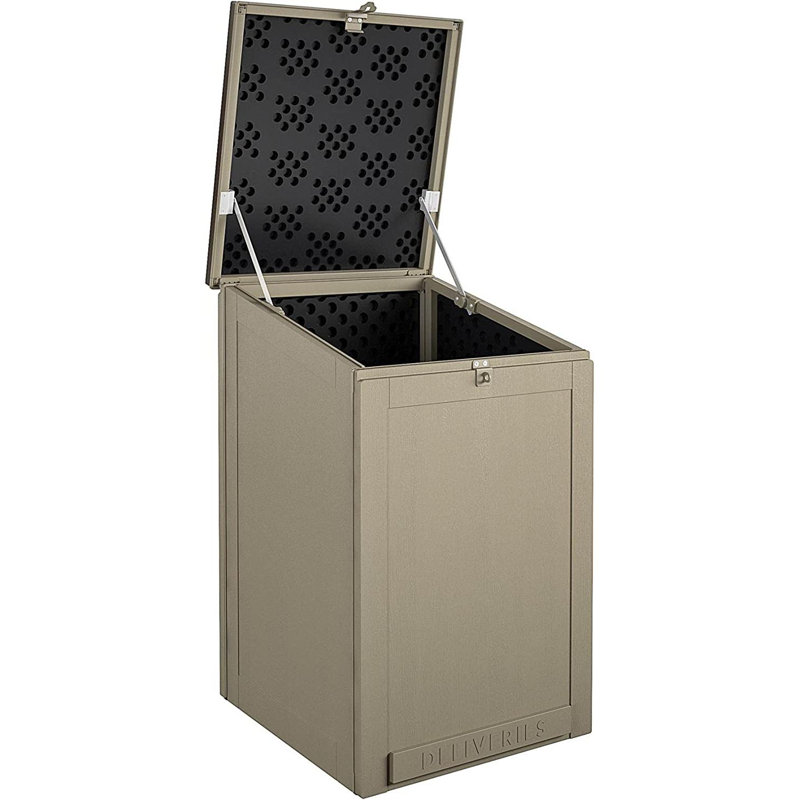 ColorLife 20.5'' W 45 Gallons Water Resistant Polypropylene Lockable Deck Box, Tan
