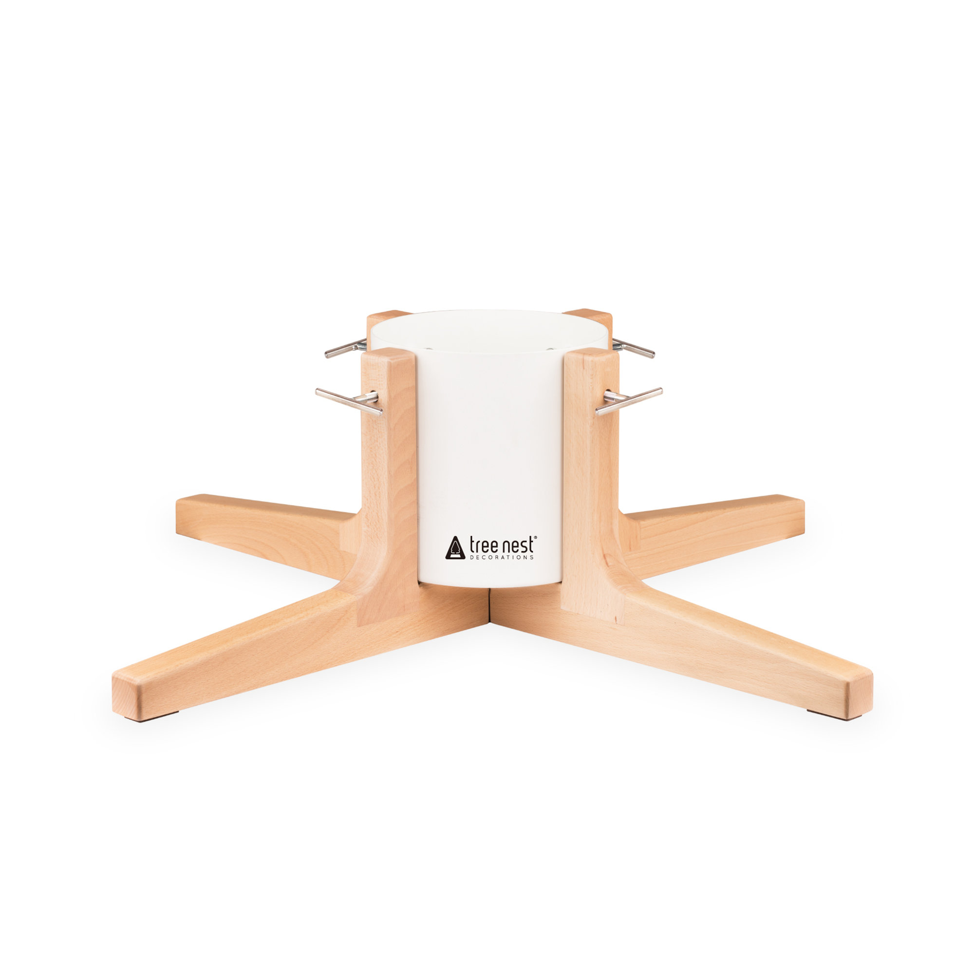 Rustic Live Tree Stand, 7" H x 22" W x 22" D, White
